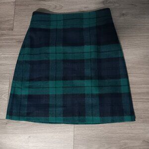 Nwot sz 0 j crew wool blend tartan plaid holiday skirt blackwatch scottish chris